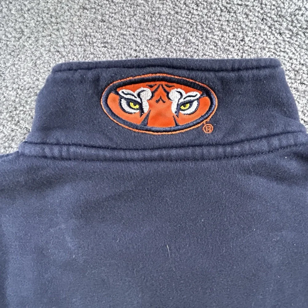 Champion Auburn Tigers Full Zip Varisity Jacket Navy Orange Mens Large Thick